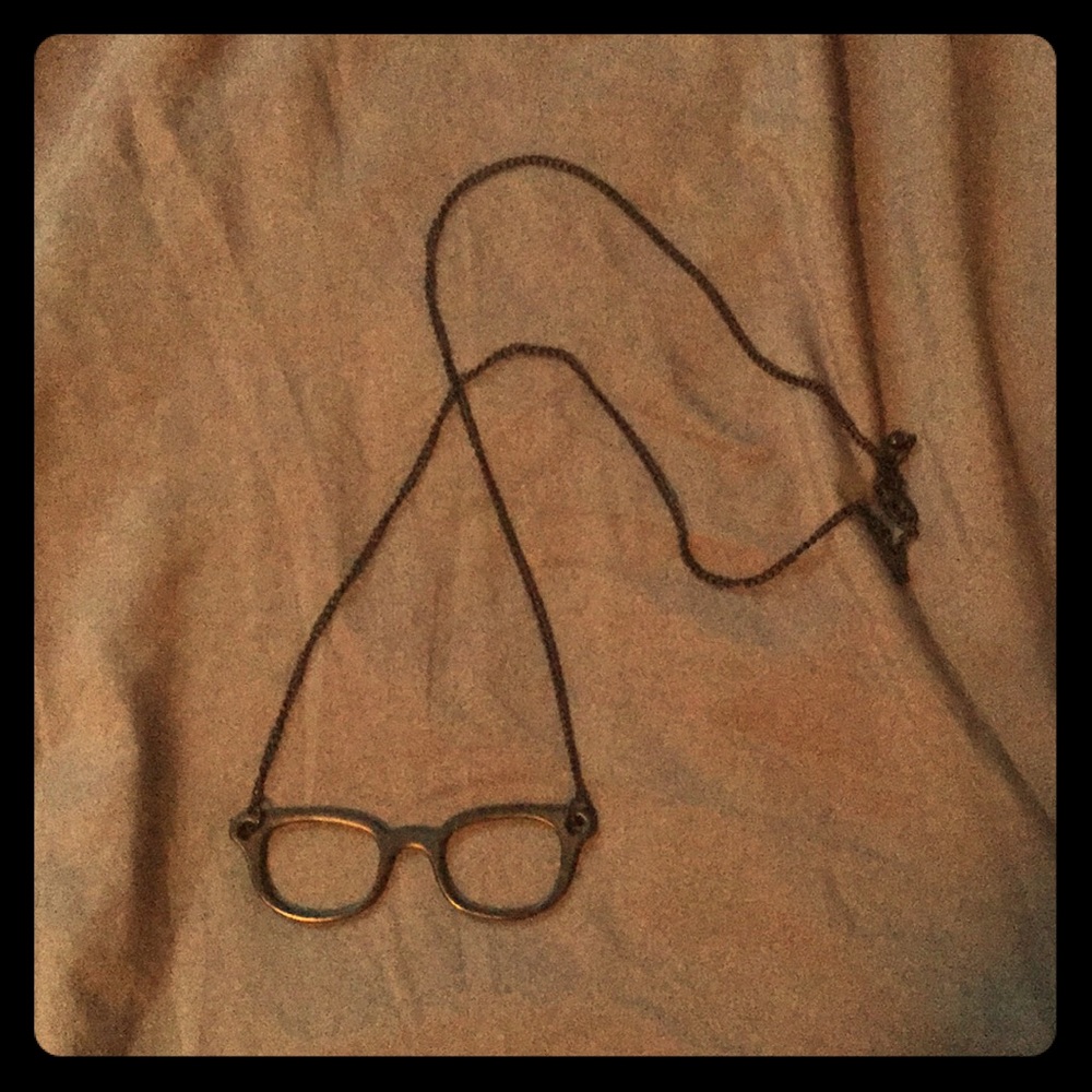 Black Frame Glasses Necklace